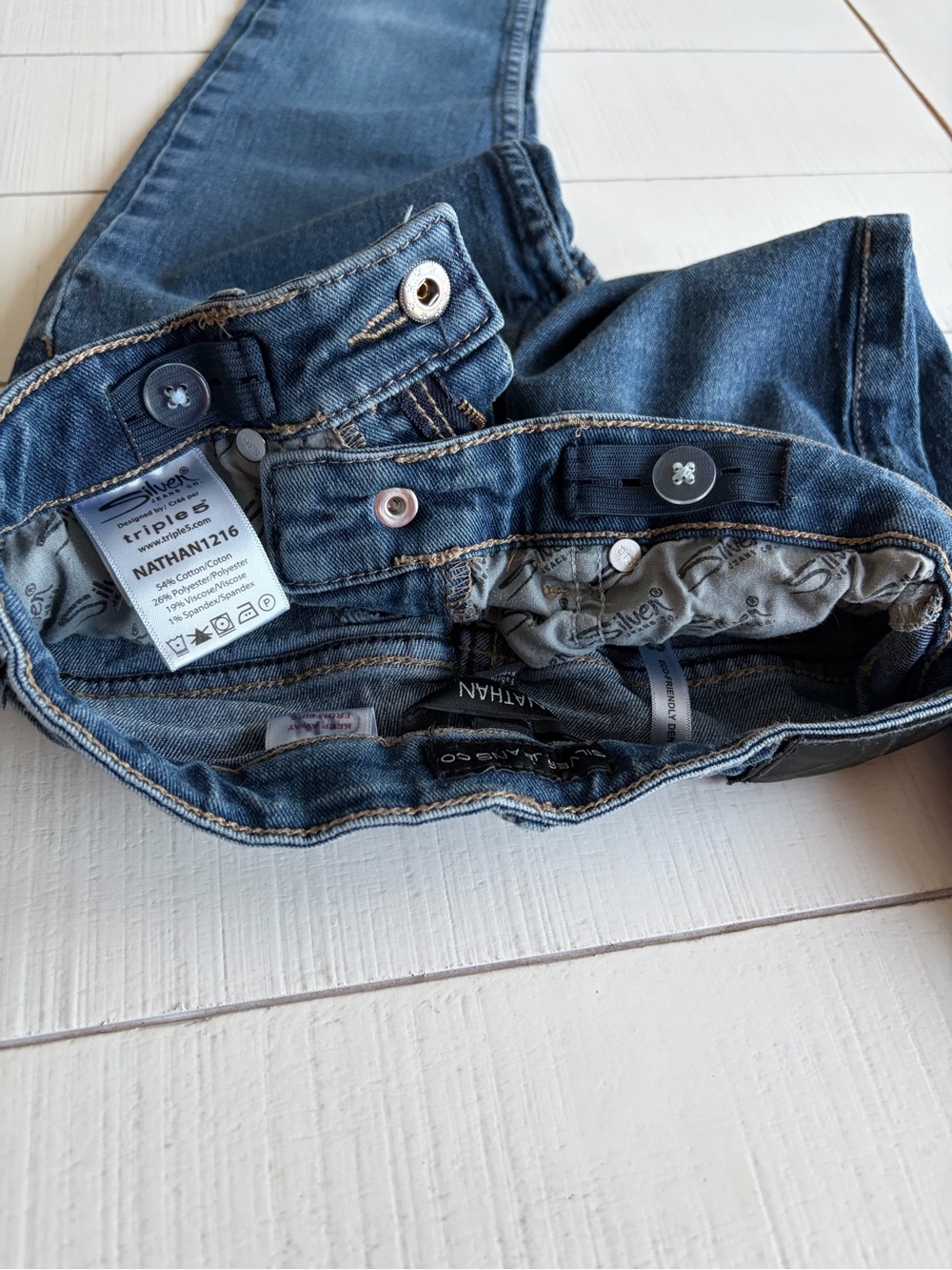 Silver Jeans Co. 5-Pocket Medium Wash Kids Blue Jeans Boys 6 - Picture 8 of 12